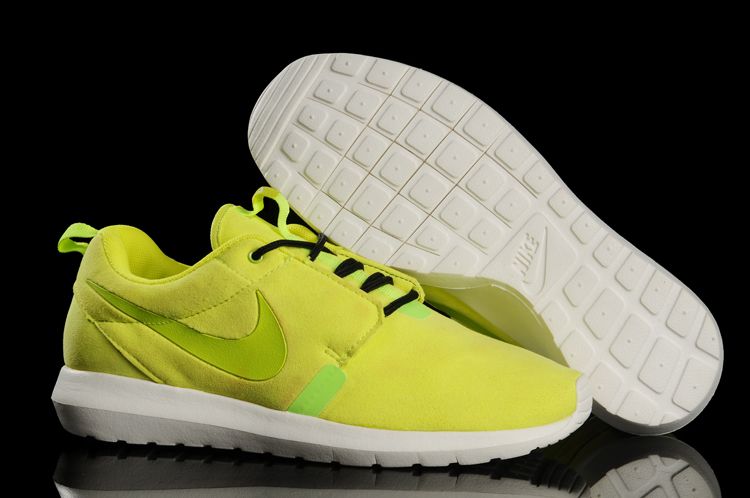 Nike Rosherun Nm 3m Fur Blanc Jaune Nouvelles Chaussures